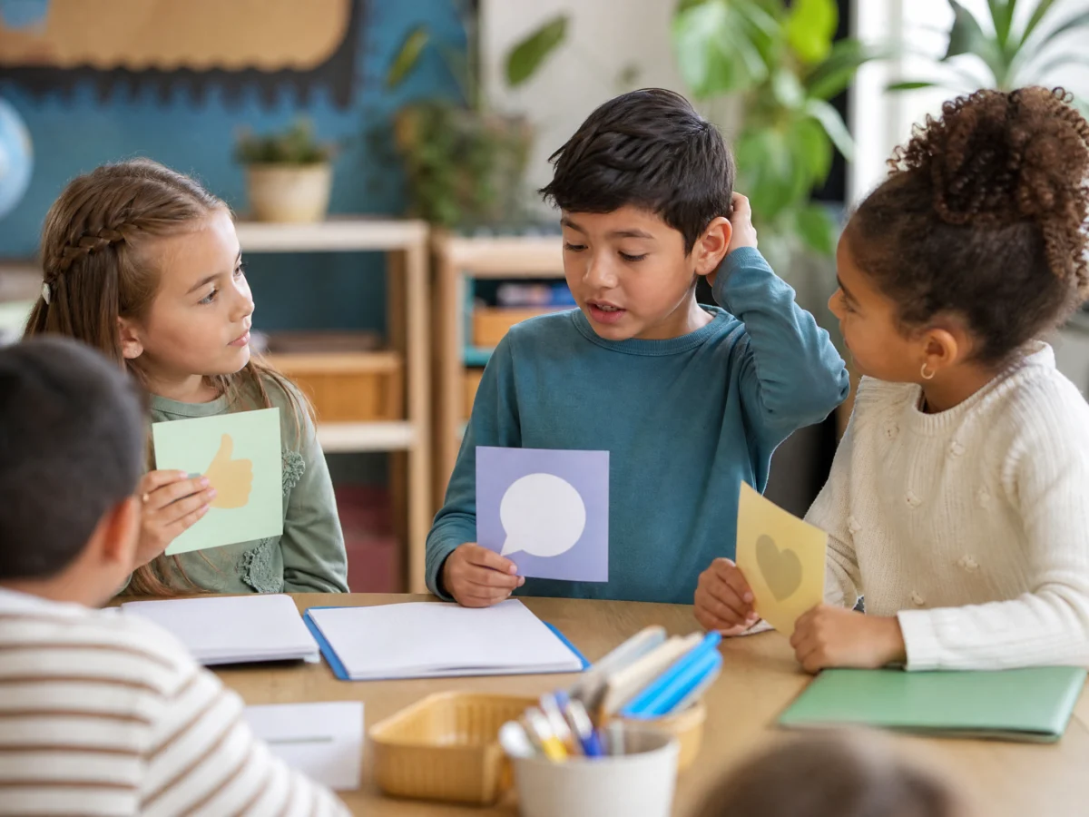 Tarjetas de colores para trabajar la confianza al hablar en primaria