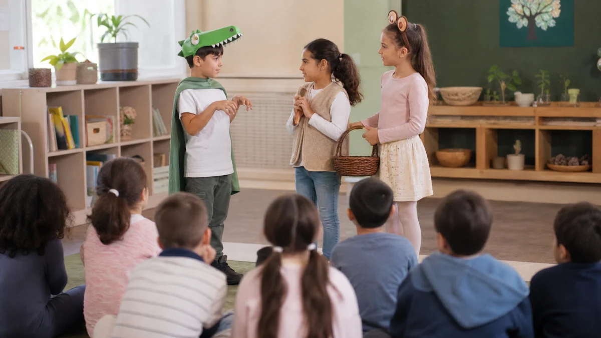 Aplicaci&oacute;n colaborativa de dramatizaci&oacute;n en el aula primaria con ni&ntilde;os que escuchan y representan una historia