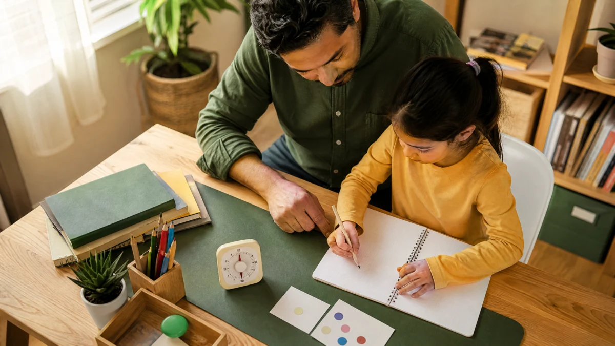 Concentrarse para hacer tareas con una lista de pasos y una pausa breve