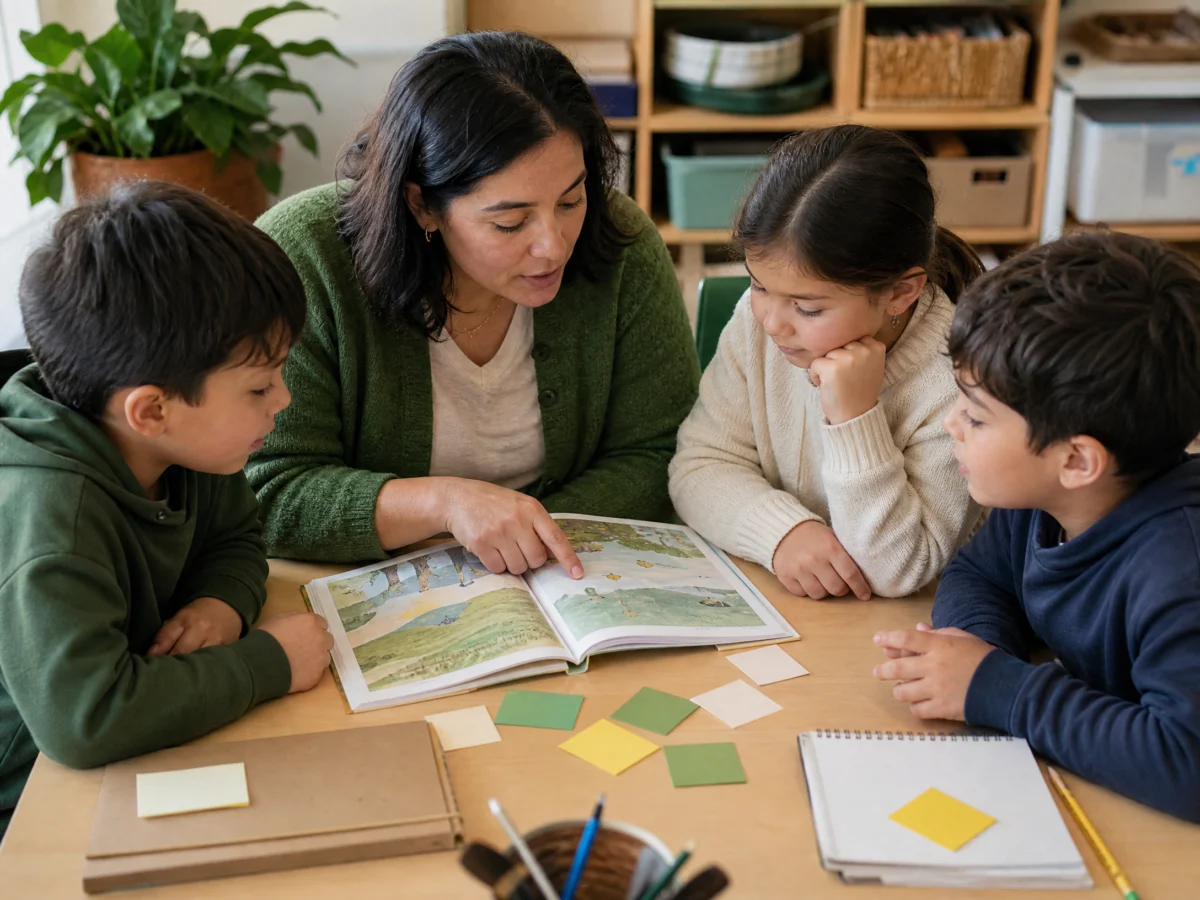 Actividades de lectura compartida en primaria para niños de tercer grado en el aula escolar