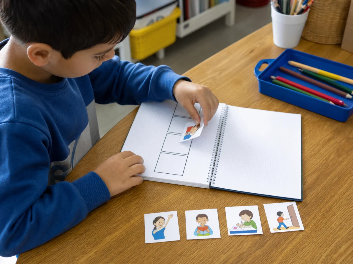 Actividades de instrucciones escritas en primaria para niños de tercer grado en el aula escolar