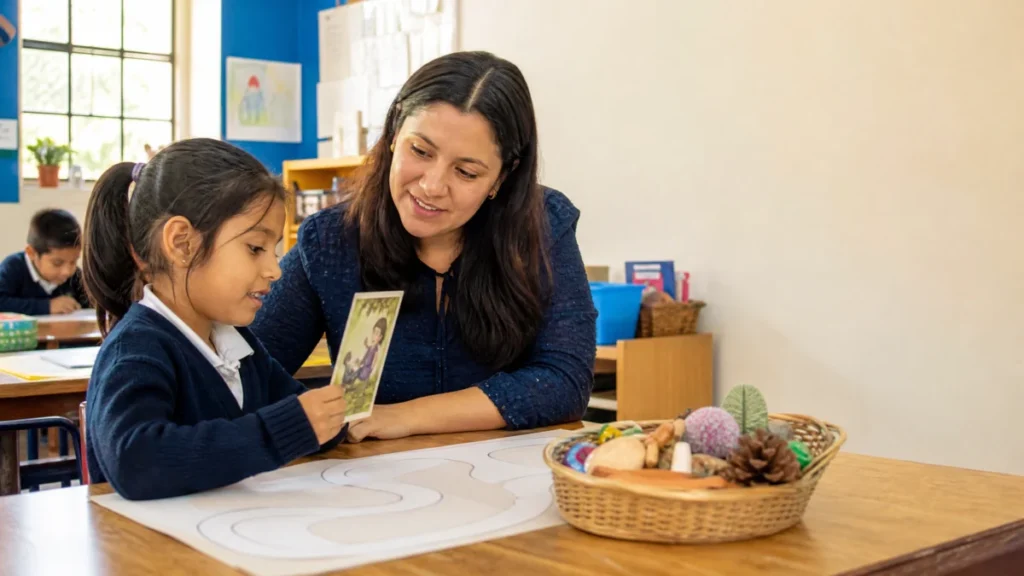 C&oacute;mo ense&ntilde;ar a escribir cuentos: ni&ntilde;a planifica un personaje y un escenario