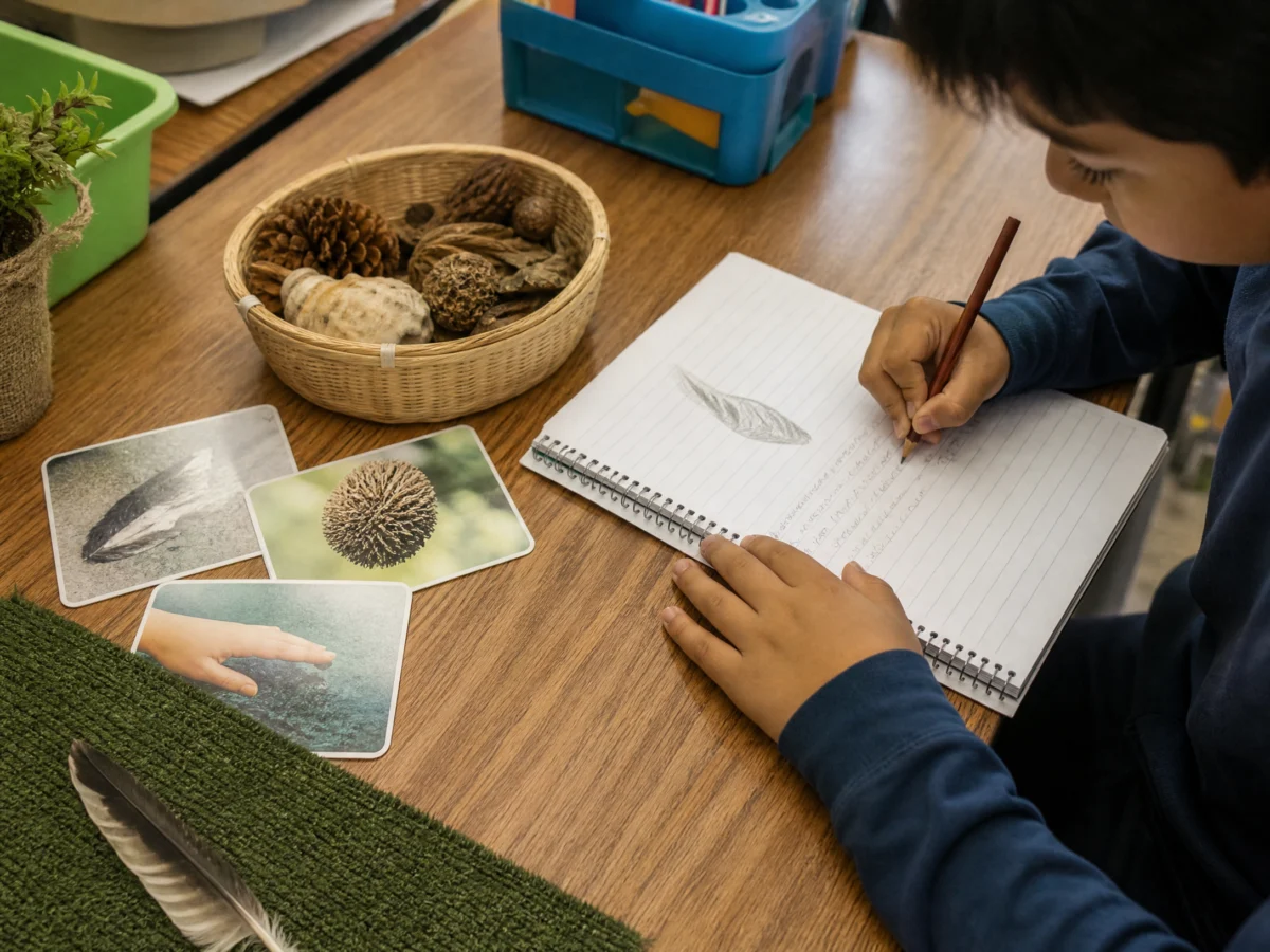 Actividades de descripciones sensoriales primaria para niños de tercer grado en el aula escolar