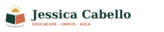 Logotipo horizontal de Jessica Cabello para educaci&oacute;n, libros y aula.